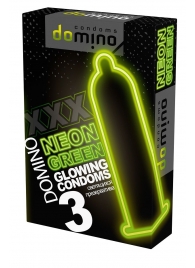 Презервативы DOMINO Neon Green со светящимся в темноте кончиком - 3 шт. - Domino - купить с доставкой в Первоуральске