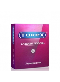 Презервативы Torex  Сладкая любовь  с ароматом клубники - 3 шт. - Torex - купить с доставкой в Первоуральске