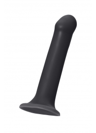 Черный фаллос на присоске Silicone Bendable Dildo L - 19 см. - Strap-on-me - купить с доставкой в Первоуральске