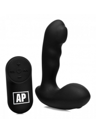 Черный стимулятор простаты Alpha-Pro 7X P-Milker Silicone Prostate Stimulator with Milking Bead - XR Brands - в Первоуральске купить с доставкой