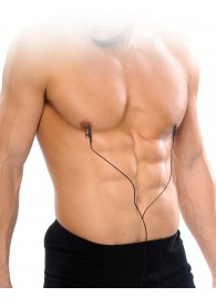 Черные электрические зажимы для сосков Shock Therapy Nipple Clamps - Pipedream - купить с доставкой в Первоуральске