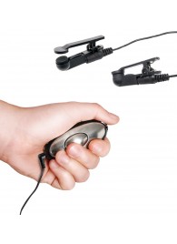 Черные электрические зажимы для сосков Shock Therapy Nipple Clamps - Pipedream - купить с доставкой в Первоуральске