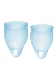 Набор голубых менструальных чаш Feel confident Menstrual Cup - Satisfyer - купить с доставкой в Первоуральске