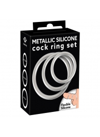 Набор из 3 эрекционных колец под металл Metallic Silicone Cock Ring Set - Orion - в Первоуральске купить с доставкой