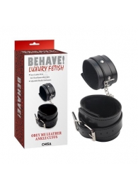 Черные оковы на ноги Obey Me Leather Ankle Cuffs - Chisa - купить с доставкой в Первоуральске