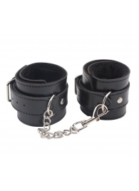 Черные оковы на ноги Obey Me Leather Ankle Cuffs - Chisa - купить с доставкой в Первоуральске