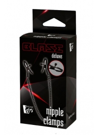 Черные зажимы на соски на цепочке BLAZE DELUXE NIPPLE CLAMPS - Dream Toys - купить с доставкой в Первоуральске