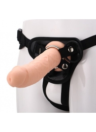 Черные трусики с телесной насадкой STRAP ON REAL DILDO - 21 см. - Dream Toys - купить с доставкой в Первоуральске