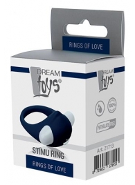 Гладкое синее эрекционное виброкольцо STIMU RING - Dream Toys - в Первоуральске купить с доставкой