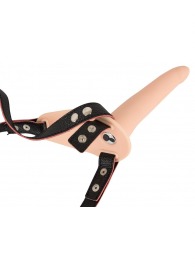 Телесный поясной страпон с вибрацией Vibrating Strap-On - 15,7 см. - Orion - купить с доставкой в Первоуральске