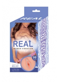 Телесный вибромастурбатор-вагина Real Women Vibration - Real - в Первоуральске купить с доставкой