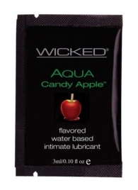 Лубрикант с ароматом сахарного яблока WICKED AQUA Candy Apple - 3 мл. - Wicked - купить с доставкой в Первоуральске