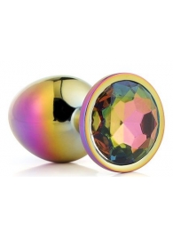 Голографическая анальная втулка с радужным кристаллом - 7,1 см. - Dream Toys - купить с доставкой в Первоуральске