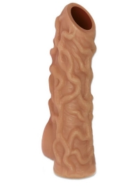 Телесная насадка с венками и открытой головкой Nude Sleeve M - 12 см. - KOKOS - в Первоуральске купить с доставкой