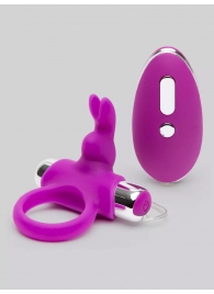 Лиловое виброкольцо с пультом ДУ Remote Control Cock Ring - Happy Rabbit - в Первоуральске купить с доставкой