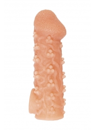 Телесная закрытая насадка с пучками шишечек Cock Sleeve Size S - 13,8 см. - KOKOS - в Первоуральске купить с доставкой