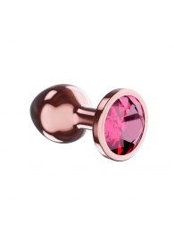 Пробка цвета розового золота с малиновым кристаллом Diamond Ruby Shine S - 7,2 см. - Lola Games - купить с доставкой в Первоуральске