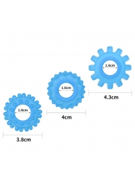 Набор из 3 голубых, светящихся в темноте эрекционных колец Lumino Play - Lovetoy - в Первоуральске купить с доставкой