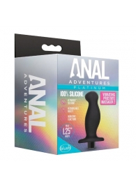 Черный анальный вибромассажёр Silicone Vibrating Prostate Massager 02 - 10,8 см. - Blush Novelties - в Первоуральске купить с доставкой