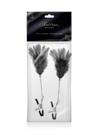 Зажимы для сосков с черными перьями Sweet Caress Feather Nipple Clumps - Sweet Caress - купить с доставкой в Первоуральске