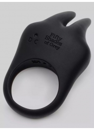 Черное эрекционное виброкольцо Sensation Rechargeable Vibrating Rabbit Love Ring - Fifty Shades of Grey - в Первоуральске купить с доставкой