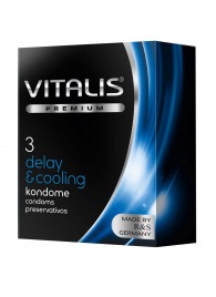 Презервативы VITALIS PREMIUM delay   cooling с охлаждающим эффектом - 3 шт. - Vitalis - купить с доставкой в Первоуральске