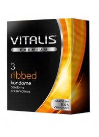 Ребристые презервативы VITALIS PREMIUM ribbed - 3 шт. - Vitalis - купить с доставкой в Первоуральске