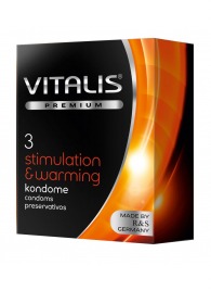 Презервативы VITALIS PREMIUM stimulation   warming с согревающим эффектом - 3 шт. - Vitalis - купить с доставкой в Первоуральске