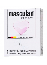 Супертонкие презервативы Masculan Pur - 3 шт. - Masculan - купить с доставкой в Первоуральске