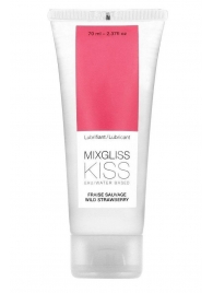 Смазка на водной основе Mixgliss Kiss с ароматом земляники - 70 мл. - Mixgliss - купить с доставкой в Первоуральске