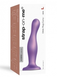 Фиолетовая насадка Strap-On-Me Dildo Plug Curvy size L - Strap-on-me - купить с доставкой в Первоуральске