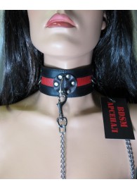 Металлический поводок с кожаной петлёй - БДСМ Арсенал - купить с доставкой в Первоуральске