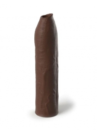 Коричневая насадка-удлинитель Uncut Silicone Penis Enhancer - 17,8 см. - Pipedream - в Первоуральске купить с доставкой