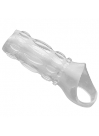 Насадка на пенис с кольцом для мошонки Clear Sensations Enhancer Sex Sleeve - 11,5 см. - XR Brands - в Первоуральске купить с доставкой