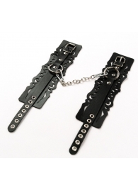 Узорчатые кожаные оковы с регулируемыми ремешками - Crazy Handmade - купить с доставкой в Первоуральске