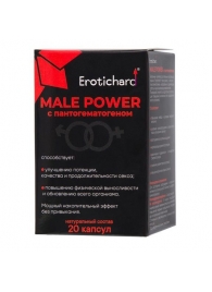 Капсулы для мужчин Erotichard male power с пантогематогеном - 20 капсул (0,370 гр.) - Erotic Hard - купить с доставкой в Первоуральске