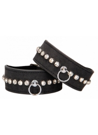 Черные поножи Diamond Studded Ankle Cuffs - Shots Media BV - купить с доставкой в Первоуральске