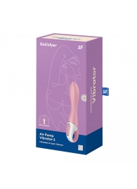 Розовый вибромассажер с функцией расширения Air Pump Vibrator 2 - 20,9 см. - Satisfyer