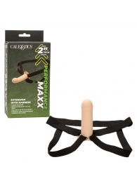 Телесный фаллопротез из силикона Extension with Harness - 15,75 см. - California Exotic Novelties - купить с доставкой в Первоуральске