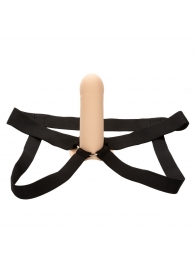 Телесный фаллопротез из силикона Extension with Harness - 15,75 см. - California Exotic Novelties - купить с доставкой в Первоуральске