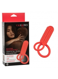 Красное эрекционное кольцо Silicone Rechargeable Vertical Dual Enhancer - California Exotic Novelties - в Первоуральске купить с доставкой