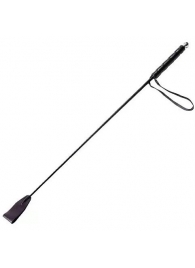 Чёрный стек с кожаной ручкой - 58 см. - Sitabella - купить с доставкой в Первоуральске