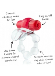 Виброкольцо с язычком и красным виброэлементом Overtime - Screaming O - в Первоуральске купить с доставкой
