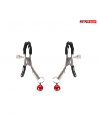 Серебристые зажимы на соски с шариками - Notabu - купить с доставкой в Первоуральске