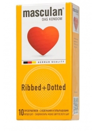 Презервативы с колечками и пупырышками Masculan Ribbed+Dotted - 10 шт. - Masculan - купить с доставкой в Первоуральске