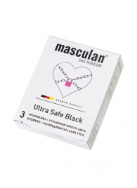 Ультрапрочные презервативы Masculan Ultra Safe Black - 3 шт. - Masculan - купить с доставкой в Первоуральске