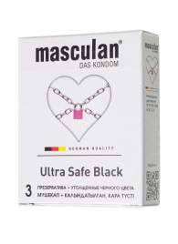 Ультрапрочные презервативы Masculan Ultra Safe Black - 3 шт. - Masculan - купить с доставкой в Первоуральске