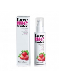 Съедобное согревающее массажное масло Love Me Tender Strawberry с ароматом клубники - 100 мл. - Love to Love - купить с доставкой в Первоуральске