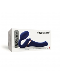 Синий безремневой страпон Multi Orgasm Size S с клиторальной стимуляцией - Strap-on-me - купить с доставкой в Первоуральске