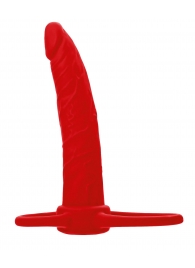Красная насадка на пенис для двойного проникновения Black Red - 16,5 см. - ToyFa - купить с доставкой в Первоуральске